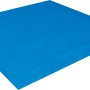 Blaue, quadratische Bestway Flowclear Poolbodenplane (396x396 cm) aus Polyethylen (PE) zum Schutz des Poolbodens.