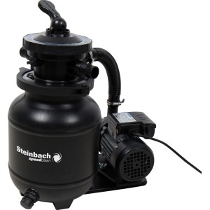 Steinbach Speed Clean Active Balls+ Filteranlage für Pools bis 19.000 l. Sandfilteranlage in Schwarz.