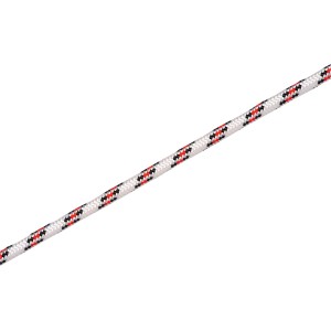 Schotleine, 10 mm Ø, weiß-rot-schwarz, als Meterware erhältlich.