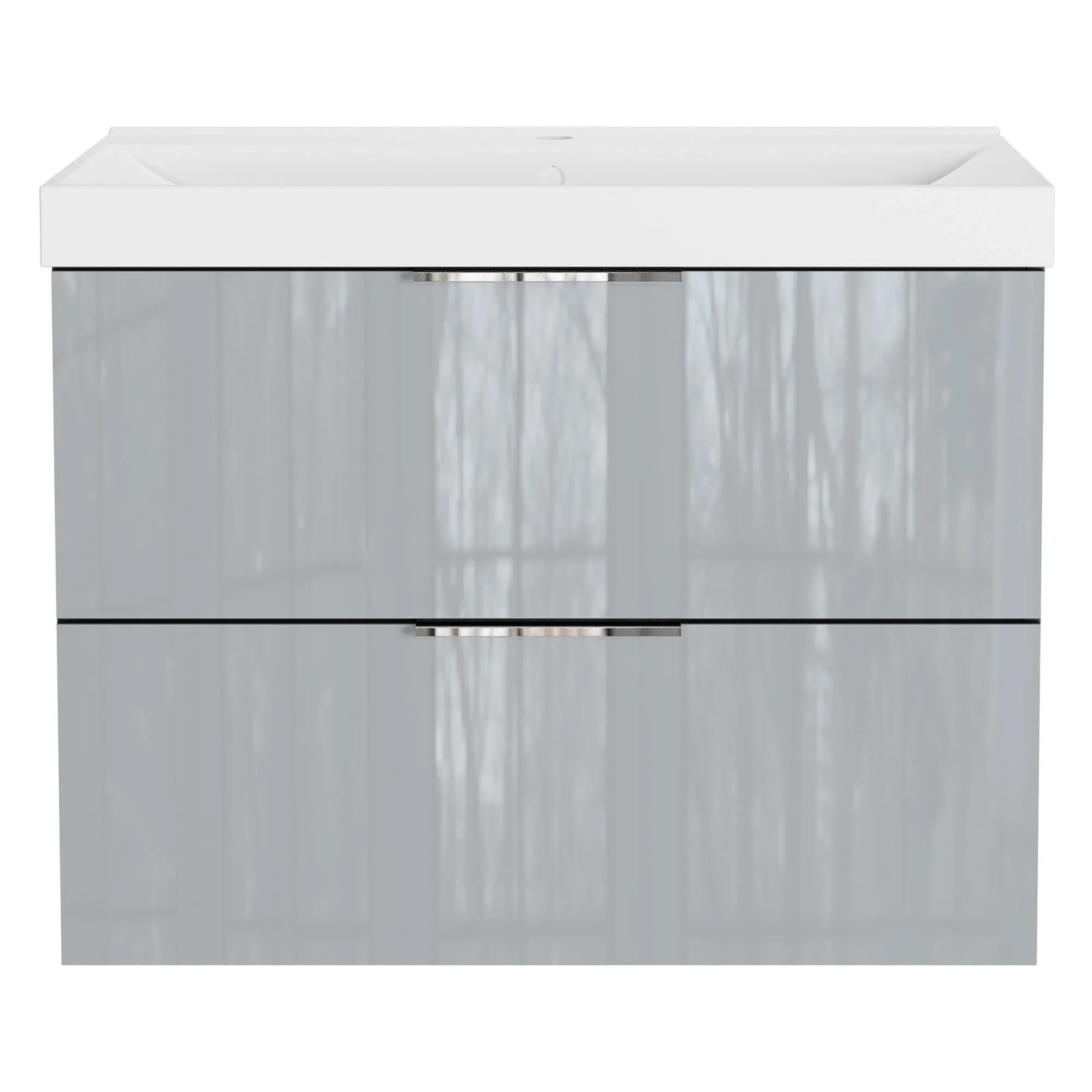 Germania Waschtischunterschrank mit Becken, Graphit/Grau, 81x65x47 cm.