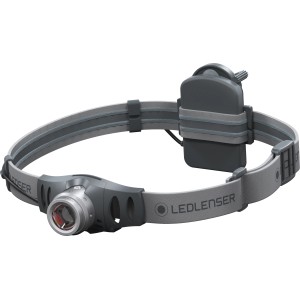 Solidline SH-Pro 100 Stirnlampe, grau, mit verstellbarem Kopfband für Freizeit und Sport.