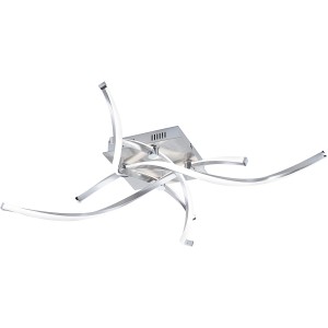 Moderne LED-Deckenleuchte Polina von Paul Neuhaus, Stahl, 78x78cm, warmweißes Licht.