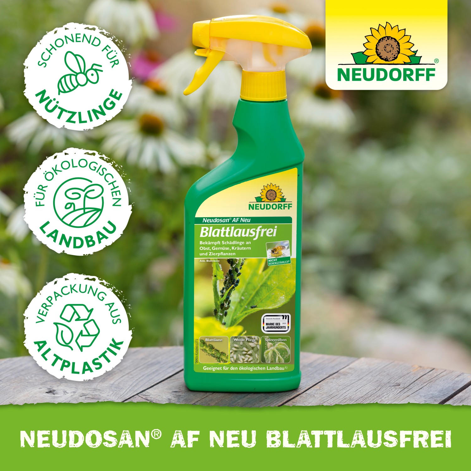 Neudorff Neudosan AF Neu Blattlausfrei 500ml: Sprühflasche zur Bekämpfung von Blattläusen.