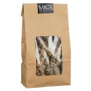Mica Decorations Steine, braun, 11x6x23,5cm, im Papierbeutel mit Sichtfenster. Dekosteine für Vasen und Gärten.