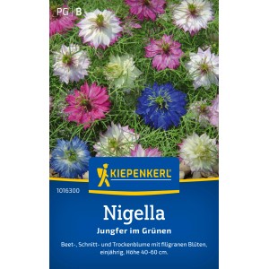 Kiepenkerl Jungfer im Grünen Mischung, mehrfarbige Blumensamen für Beet und Schnittblumen.