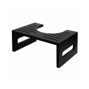 Relaxdays Toilettenhocker Bambus Schwarz mit Schaumstoffschonern 18,5 x 43,5 x 28 cm 2,2 kg
