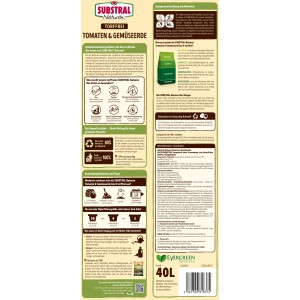 Substral Naturen Tomaten- und Gemüseerde, 40L Sack, torffrei und bio, für gesundes Wachstum.