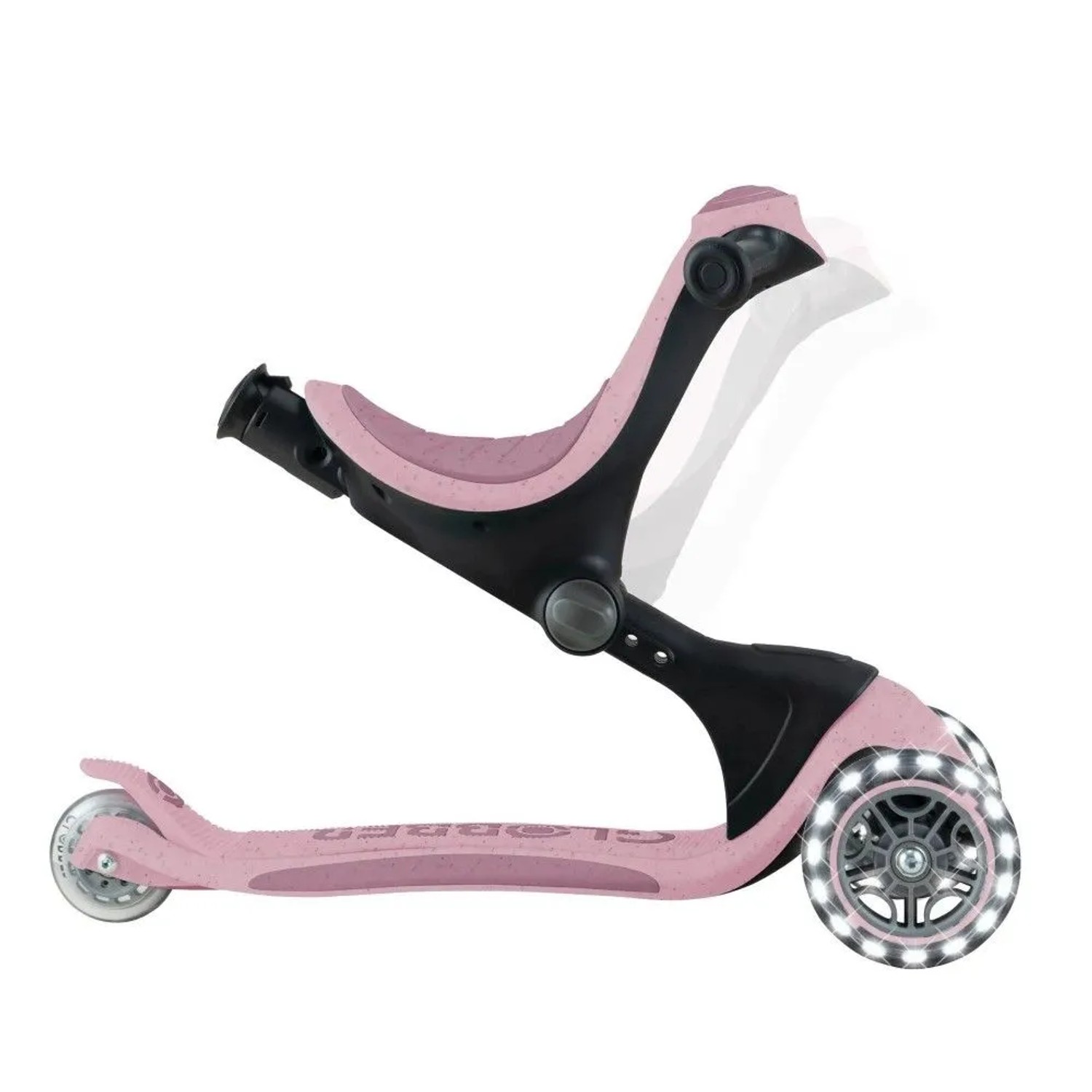Globber Go-Up Deluxe Lights 360 3 in 1 Aufsitzrad Laufrad Scooter 120/80 mm 3-Rädrig Höhenverstellbar Beere_5