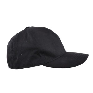Schwarze Hans Schäfer Workwear Cap aus Baumwolle, Seitenansicht.