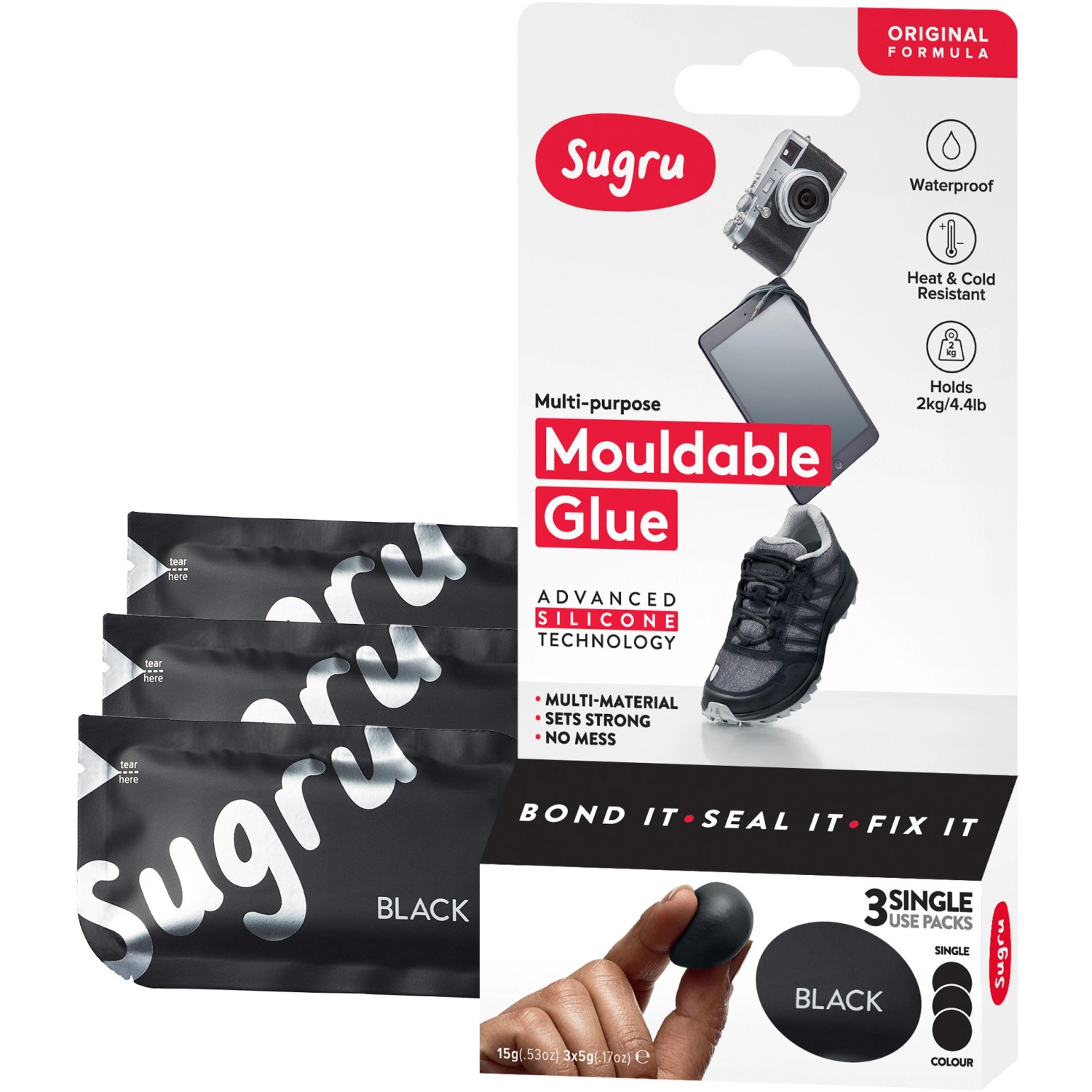 Sugru Mouldable Glue Original Retail Schwarz 3er-Set kaufen bei OBI