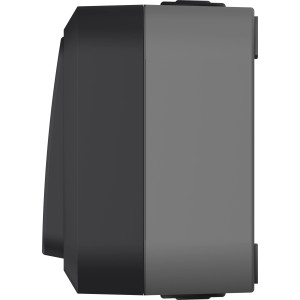 Kreuzschalter Aqua Pro, Feuchtraum Aufputz in Grau-Anthrazit, Seitenansicht.