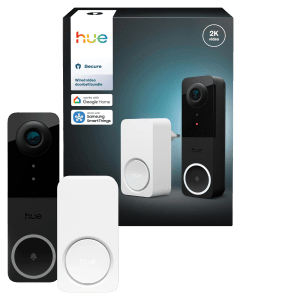 Philips Hue Türklingelkamera mit Sirene, kabelgebunden. Set mit Kamera, Klingel und Sirene für Innen.