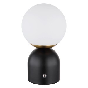 Globo Tischleuchte Julsy, schwarz matt, mit Touchdimmer und Akku. Moderne LED-Tischlampe für den Innenbereich.