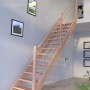 Treppe Mykonos Pro Buche Gerade 80 cm Holz-Design-Geländer R FSC®_5