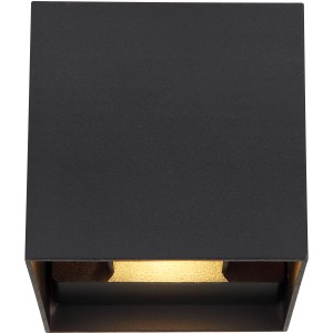 Schwarze, würfelförmige LED-Außenleuchte Veronika von Globo, 10x10 cm. Moderne Wandleuchte für den Außenbereich.