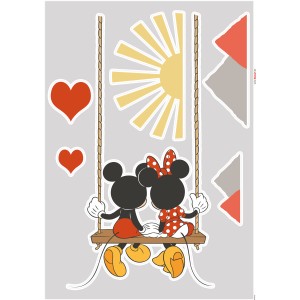 Komar Deko-Sticker: Mickey und Minnie Mouse auf einer Schaukel, Wandtattoo für Kinderzimmer.