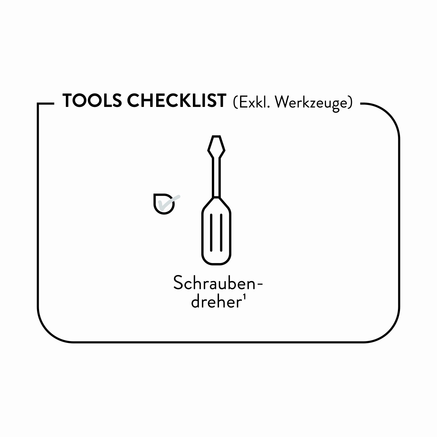 Abbildung einer Checkliste mit Schraubendreher als Symbol.