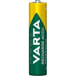 Varta Micro Akku (AAA) 800 mAh, gelb-grün. Wiederaufladbare Batterie für Standardanwendungen.