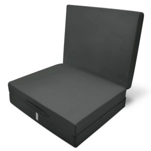 Beautissu Campix Klappmatratze, 200x90x10cm, Anthrazit, als Gästebett oder Sitzwürfel.