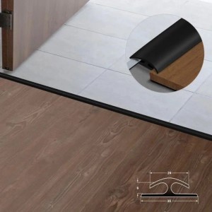 KARAT Doppeleinfassleiste Übergangsprofil Jersey Selbstklebend 24 x 35 mm Schwarz
