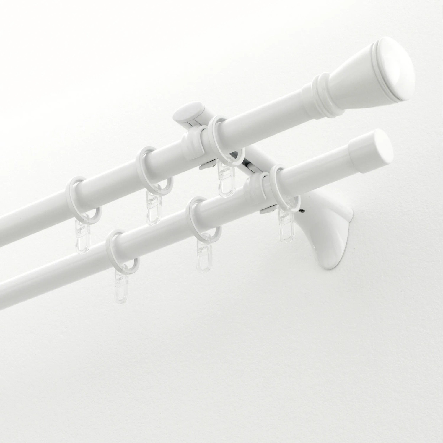 Gardinia Endstück Chicago, weiße Kappen für 20 mm Stangen, 2er-Pack.