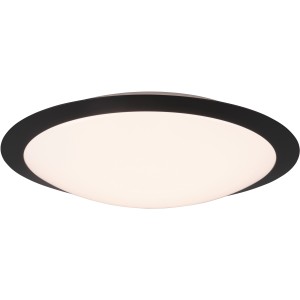 Schwarze, runde Trio LED-Deckenleuchte Umberto, 420mm, für Bad und Wohnraum.