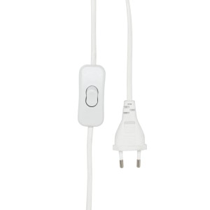 Weißes Stromkabel mit Schalter und Stecker für PR Home Nell Tischleuchte, eine Innenleuchte.