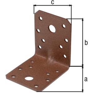 Duravis Schwerlast Winkelverbinder 70x70 mm, rostbraun, mit Löchern zur einfachen Montage.