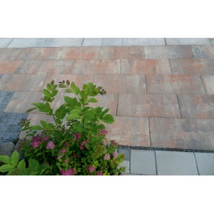 Premac Terrassenplatte Longara Sandbeige, 60x30x5 cm, mit schieferartiger Oberfläche für Terrasse und Garten.