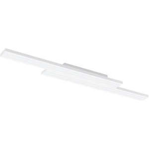 Weiße, längliche LED-Deckenleuchte Saliteras-Z von Eglo, 2-flammig, für smarte Beleuchtung.