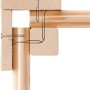 Detailaufnahme der Eckverbindung eines unbehandelten Karibu Holz-Gartenhauses mit Schrauben.
