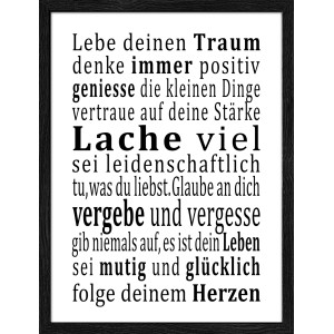 Bild mit Rahmen Anonymus Lebensweisheit 42,5 cm x 32,5 cm