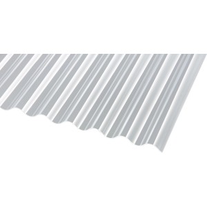 Transparente Acryl-Profilplatte Sinus 76/18, ideal für Kunststoffbedachung und lichtdurchlässige Konstruktionen.