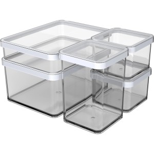 Rotho Loft Premium Dosen-Set, 5-teilig, transparent. Küchenhelfer zur Aufbewahrung.
