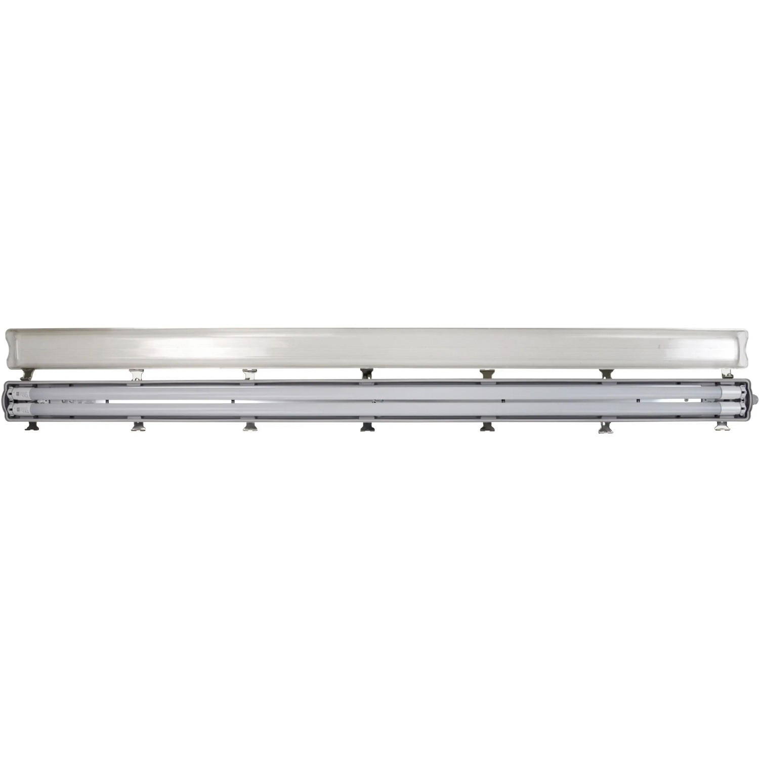 Graue E2 Elektro Feuchtraum-Wannenleuchte LED Classic-Power L mit 2 x 24 W für Feuchträume.