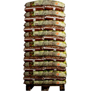 Palette OBI Pinienrinde Mittel, 51 Säcke à 45 l, zur Beetabdeckung und Unkrauthemmung.