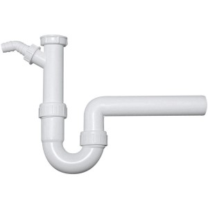 Sanitop-Wingenroth Küchen-Siphon, 38 mm, waagerecht, aus Kunststoff, mit Geräteanschluss.