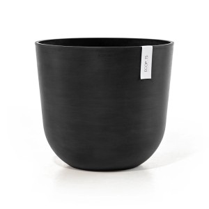 Dunkelgrauer Ecopots Pflanztopf Oslo, 45 cm, für Innen- und Außenbereich.