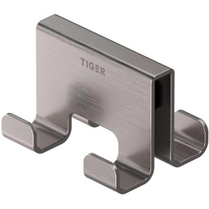 Tiger Handtuchhaken Caddy für Duschkabine 6-8 mm Doppelt Edelstahl Gebürstet