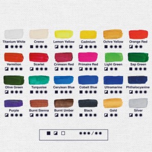 Artina Crylic Acrylfarben Set, 24 Farben à 500ml, Künstlerfarben für Hobby und Profis.