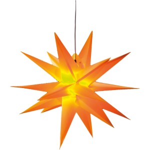 Gelber LED-Stern (Ø 35cm) für Außen, Weihnachtsdeko mit Beleuchtung.