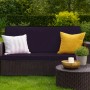 Schwarzes Gartenkissen-Set für 3-Sitzer Polyrattan-Sofa, 180x50x50cm. Bequeme Sitzauflage für Gartenmöbel.