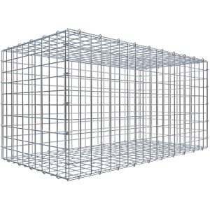 Leere Gabiona C-Ring-Gabione, 50x100x50 cm, Maschenweite 5x5 cm, aus verzinktem Draht.