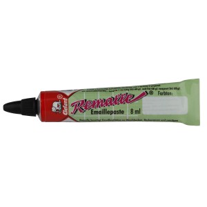 Kirchhoff Reparatur-Emaille Weiß, 8 ml Tube mit Pinsel zur Ausbesserung von Badewannen, Spülen und Fliesen.