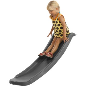 Graue Axi Sky120 Rutsche mit Kind beim Rutschen. Ideal für Spielturm & Garten.