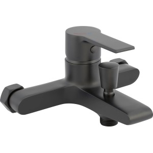 Moderne, mattschwarze Wannenarmatur Bisenzio Einhebel für die Badewanne.