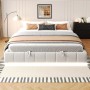 okwish Polsterbett 180x200cm mit LED Beleuchtung und Stauraum Grau ohne Matratze_4