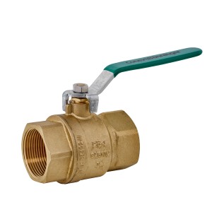 Messing Kugelhahn 1/2 Zoll IG von Kirchhoff mit grünem Griff für Kupferrohre.