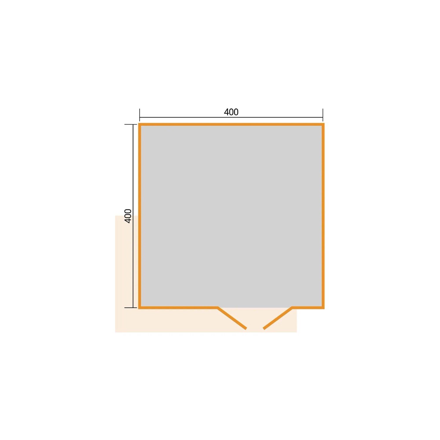 Grundriss Weka Gartenhaus Amberley, 400x400 cm, Doppeltür, Holz-Gartenhaus