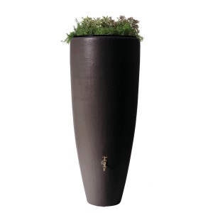 Garantia 2in1 Wasserbehälter 300 l Mocca mit Pflanzschale und Wasserhahn-Anschluss.